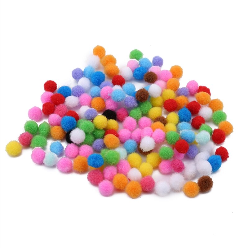 Large Medium Small Color Wool Ball Boy Girls Toys Kindergarten DIY Handmade Materials Plush Stick Pompoms Toy: Default Title