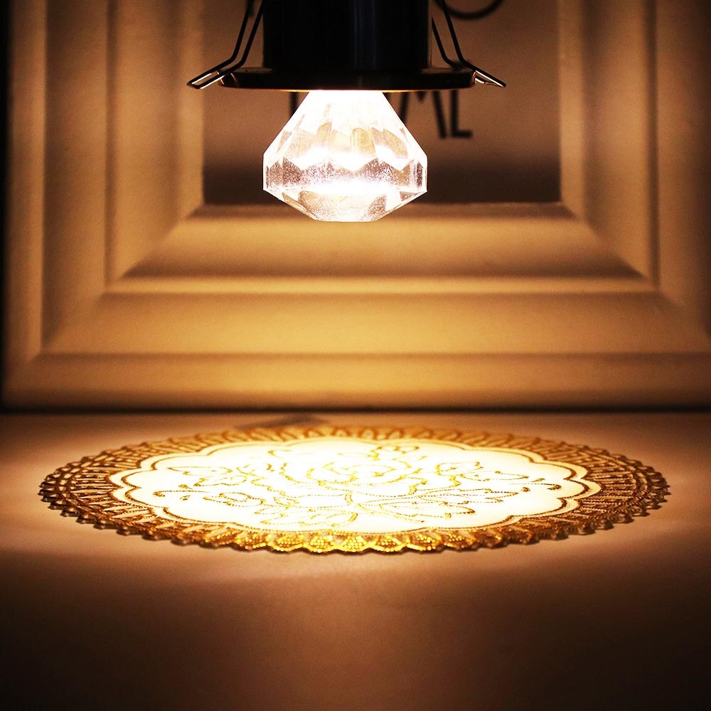 5PCS Luxurious LED Spotlight Mini Led Spot Light Cabinet Lamp Bulb 3W Diamond Ceiling Down Lighting AC85-265V Gold Aluminum JQ: Warm White