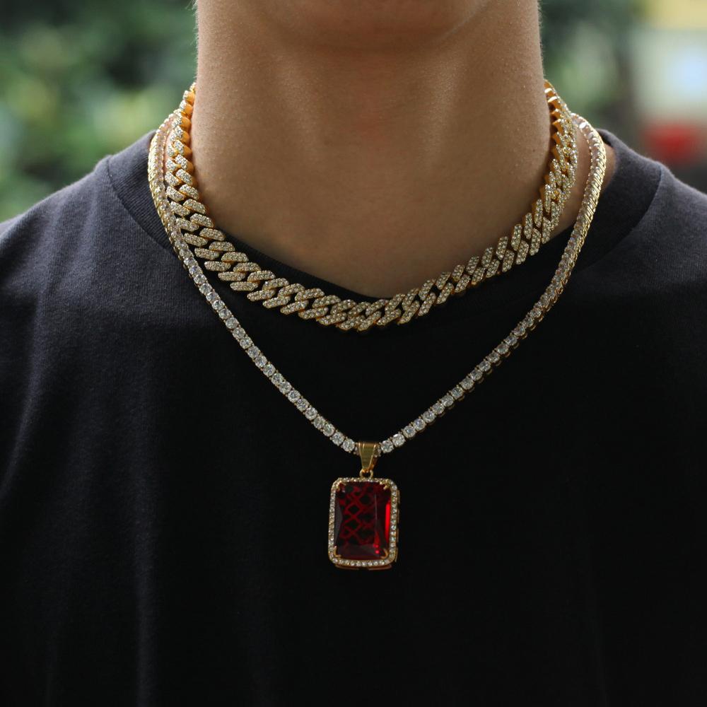 12mm chunky halskæde mænd miami guldkæde til mænd hip hop choker smykker 7-27in cadena cubana zirkon cubanske kædekæde