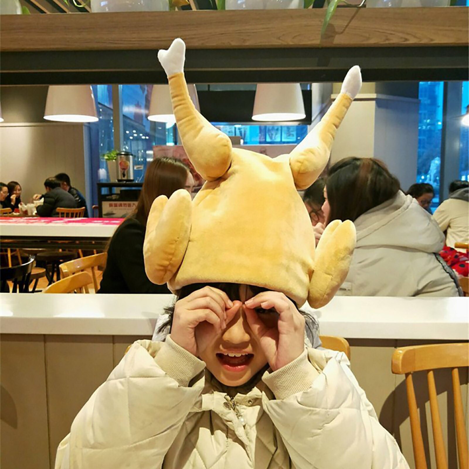 Funny Chicken Hats For Party Can Sing And Dance Chicken Thigh Hat Novelty Moving Ear Hat Funny Hat sombrero de muslo de pollo