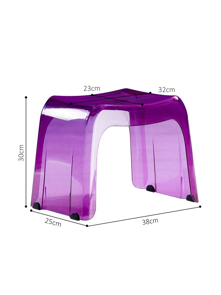 Moderno semplice ottavino sgabello soggiorno per la casa sgabello basso trasparente sgabello in cristallo creativo panca piccola in plastica bagno antiscivolo