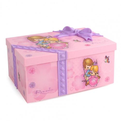 Tanzen Mädchen Musik Kasten Ornament Schmuck Lagerung Organizer mit machen-hoch Spiegel: Lila