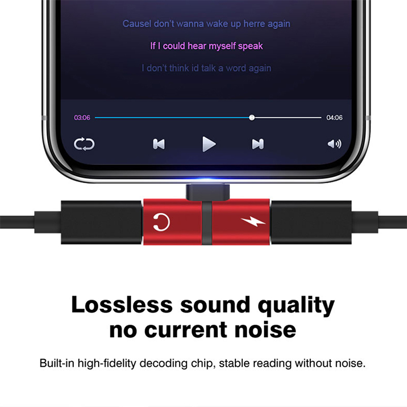 Adaptador de llamada de escucha de carga de iluminación Dual 2 en 1 para Iphone 11 12 13 X XS MAX XR 7 8 Plus divisor de cargador de Audio para auriculares