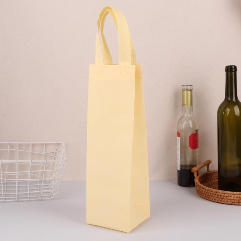 Vilten wijnfleszak Dubbele flessen Grote dragende draagbare drankverpakking Handtas Cadeaupapier Opbergtas Wijndraagtas: WIT