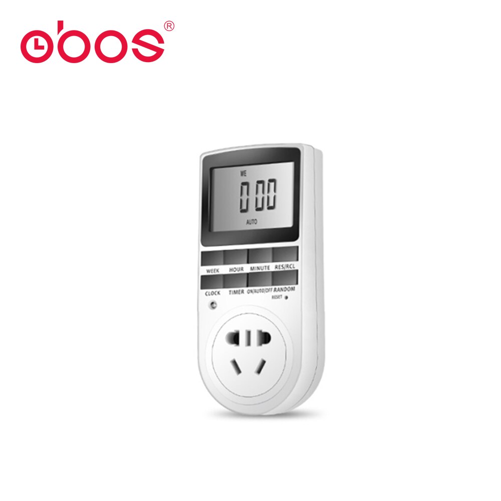 OBOS socket timer digital electronic digital timer switch power timer EU UK AU US FR 220V 230V 240V 13A 15A 16A