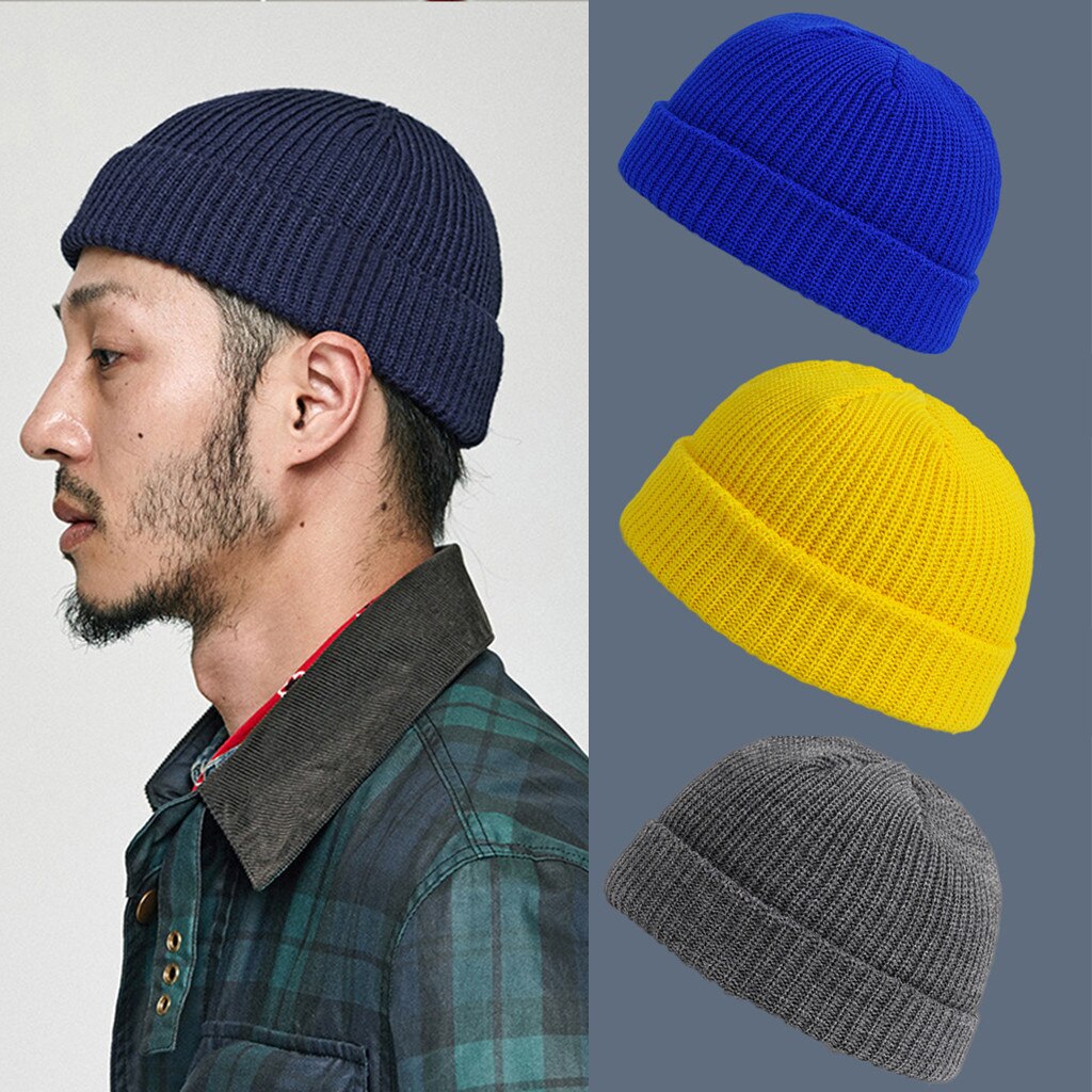 Gorros De lana para hombre y Mujer, gorros De invierno cálidos, casuales, De punto, De Color sólido, combina con todo, Unisex