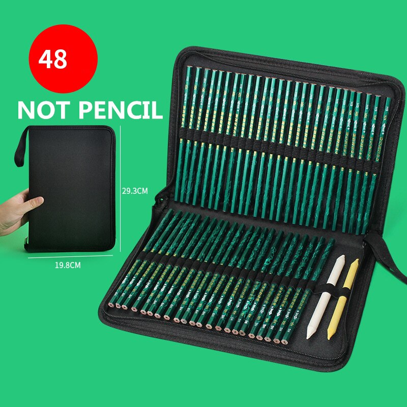 Large Black Pencil Case 36/48/72/120 Holes Folding Stationery Storage Art Markers Painting Pencil Box Bags School Office: B-48HOLES