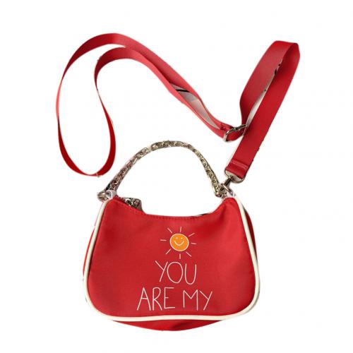 Crianças moda dom letras imprimir grande capacidade crossbody bolsa de ombro adorável bolsa moeda: Vermelho