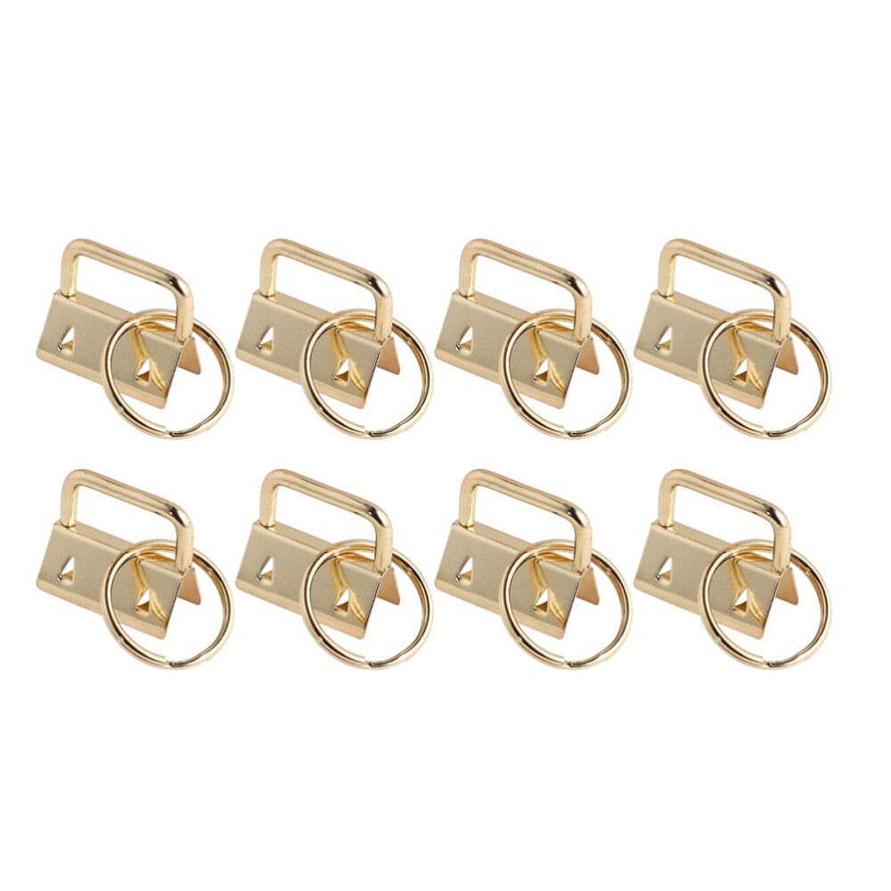 50Pcs DIY Fabric Hardware Key Chain Fob Wristlet Hardware with Key Ring for Lanyard Luggage Strap Accessories（25mm, Silver)