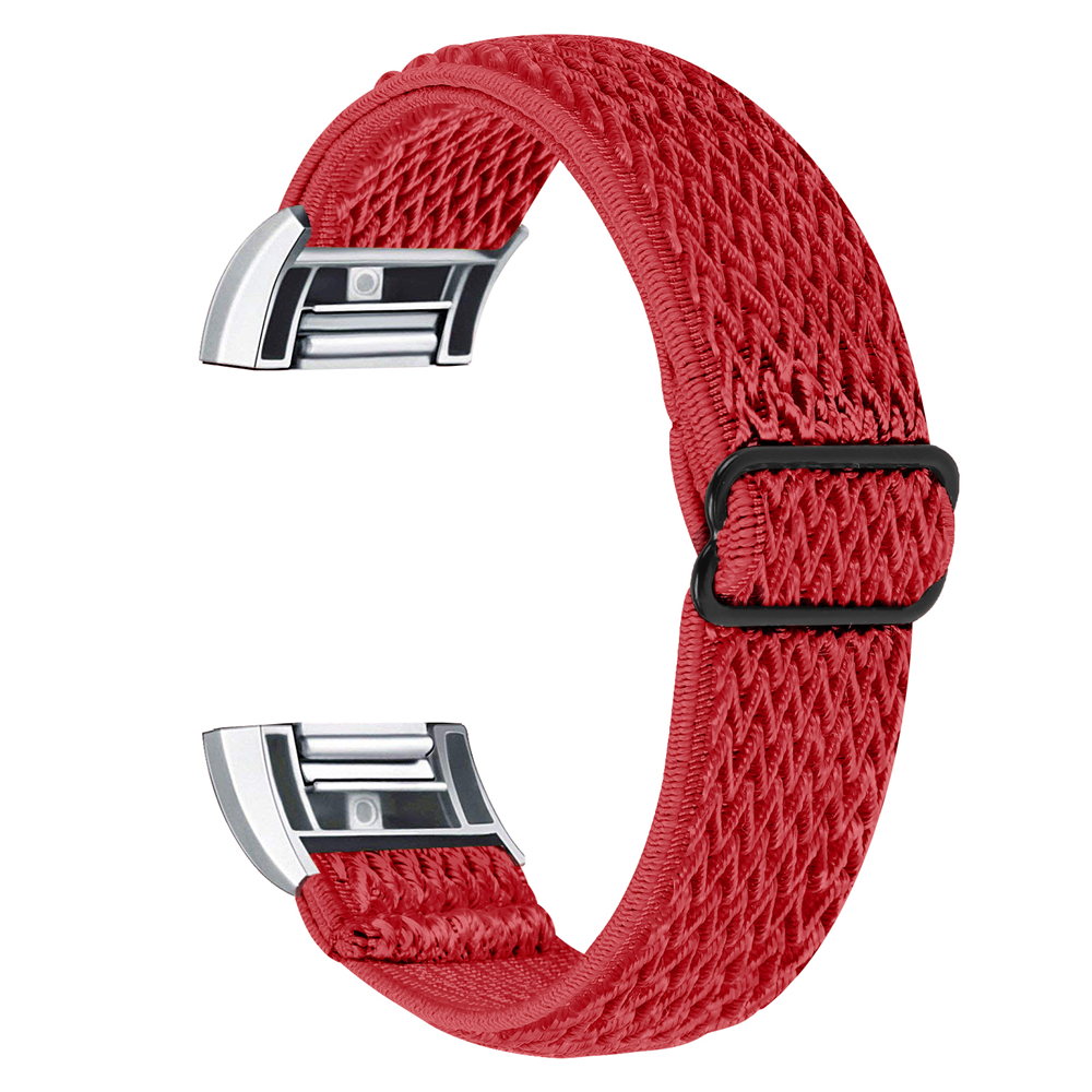 Weiches Nylonband für Fitbit Charge 2, Sport, gewebt, elastisch, dehnbar, Solo-Uhrenarmband, Schlaufe für Fitbit Charge 2 Ersatz: Blue White