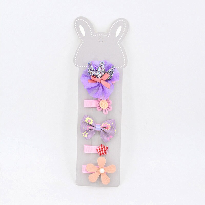 5 teile/satz Kinder Baby Haar Clips Kinder Mädchen Bögen Crown Haarnadel Haarbandjes Baby Clips Haar Zubehör Barettes Fille Enfant: Style 7
