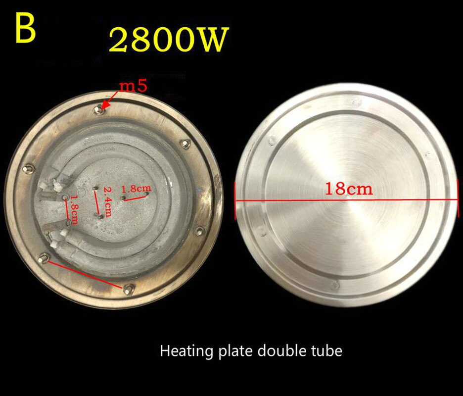 Bucket heating heating plate electric heating barrel plate double heat pipe electric tray single pipe 1800w double pipe 2800w: B