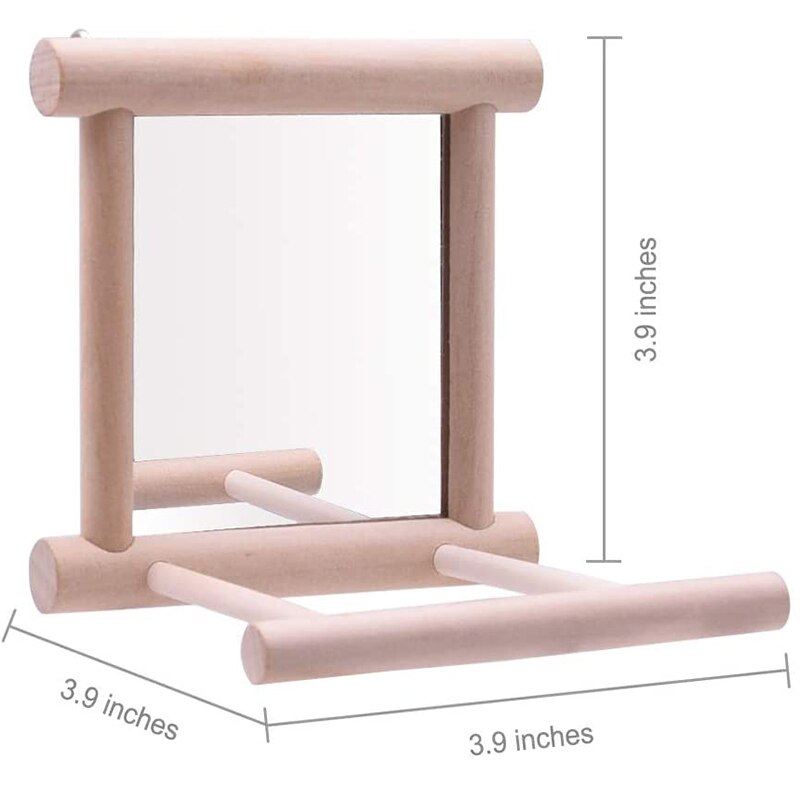 2 Packs of Finch Parrots with Swaying Bird Mirror Bird Perch Standing Pole