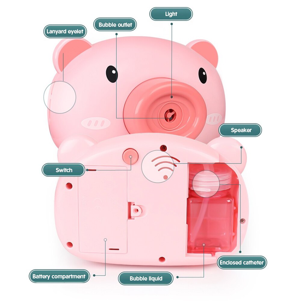 Bubble Camera Music Bubble Machine Bubble Machine with LED Light Automatic Camera Shape Bubble Toy Bubble Blower