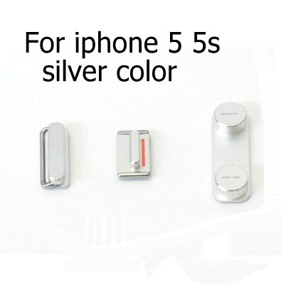 1set (poder de + interruptor de volumen + muda) botón lateral para iPhone 4 4s 5 5S lado teclados de oro/plata/gris colores de