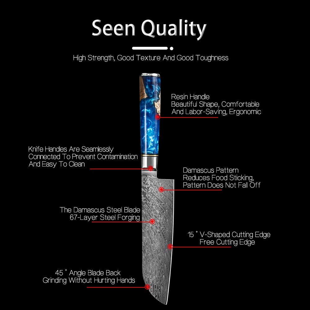 Sowoll 8 stk damaskus stål kokkeknive sæt skarp kniv kniv ægte damaskus knive madlavning køkken gadget værktøjssæt