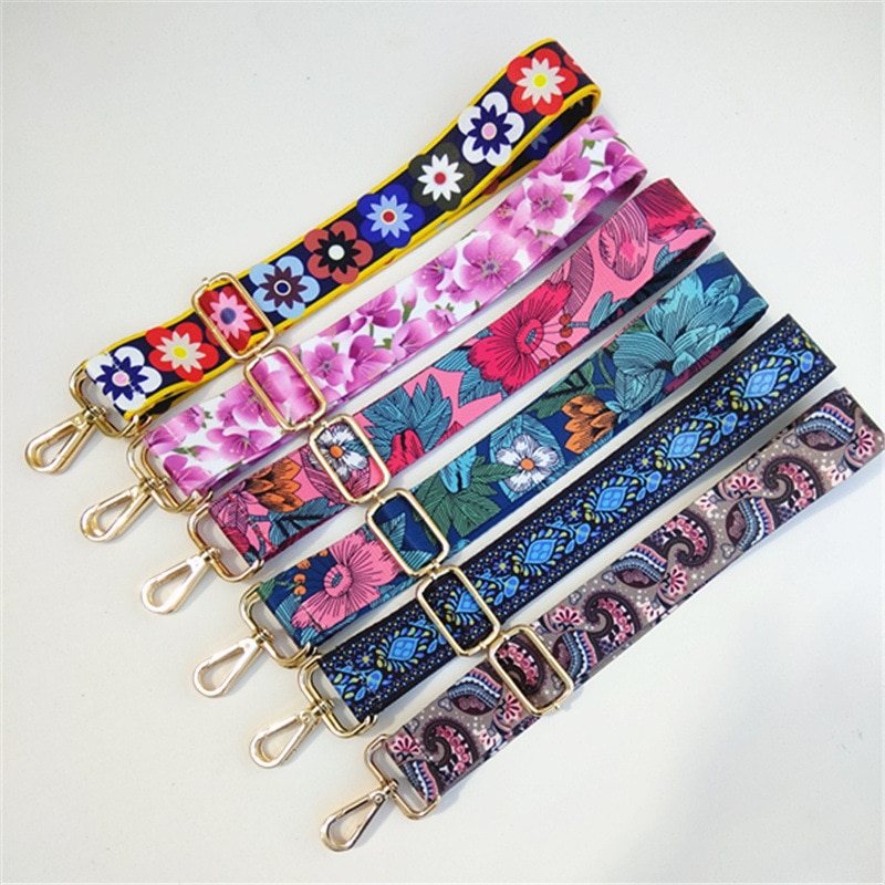 Hjkl saco alça alça presente mulheres removível diy ombro arco-íris bolsa acessórios corpo cruz mensageiro saco de náilon tiras