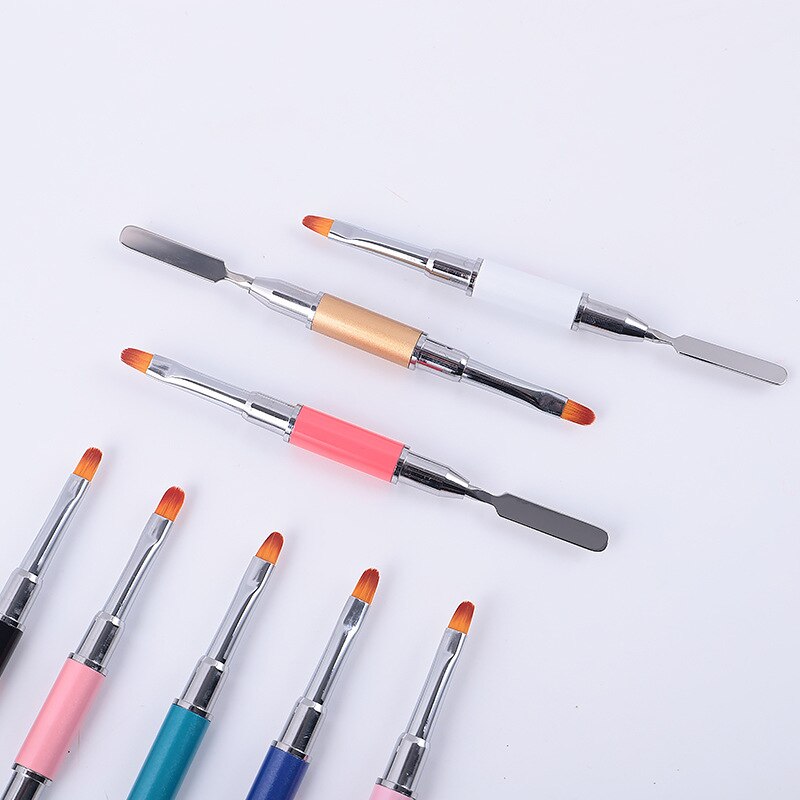 8 Stuks Nail Art Gel Pen Dual-Gebruik Geschilderd Fototherapie Pen Gel Pen Tweekoppige Nail Pen Embossing stick Nail Borstel