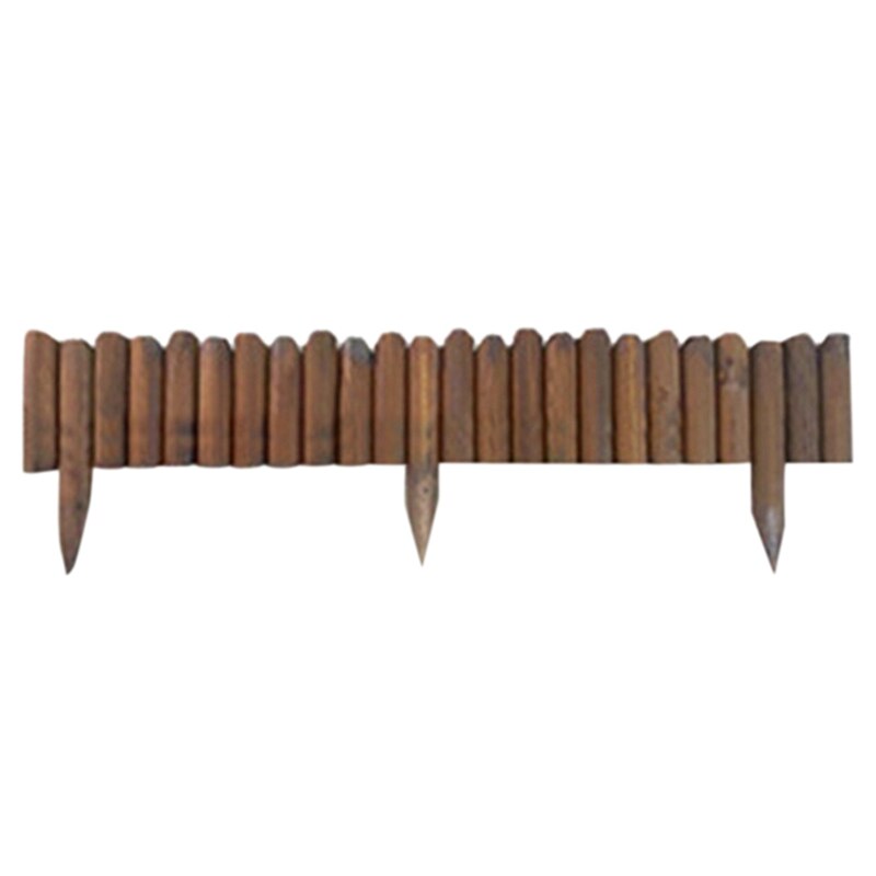 Borde de rollo de troncos, fácil de enchufar, valla de jardín de madera, rollo de troncos, borde de puerta enrejada, accesorios de jardinería: Caqui oscuro