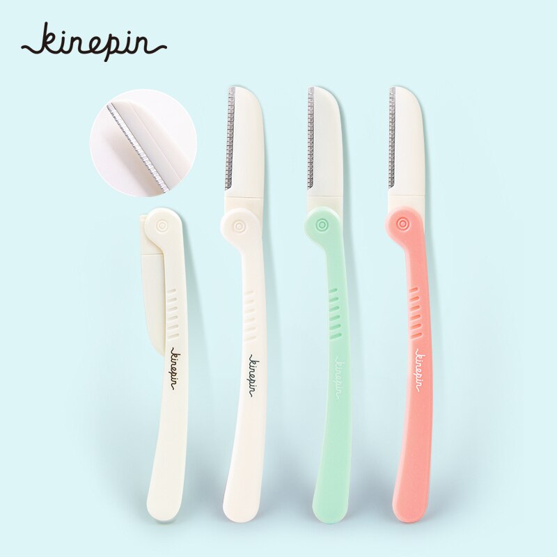 4pcs Blades Colorful Eyebrow Trimming Knife Portable Foldable Eye Brow Lip Razor Trimmer Blade Shaver Depilation Tools Stainless