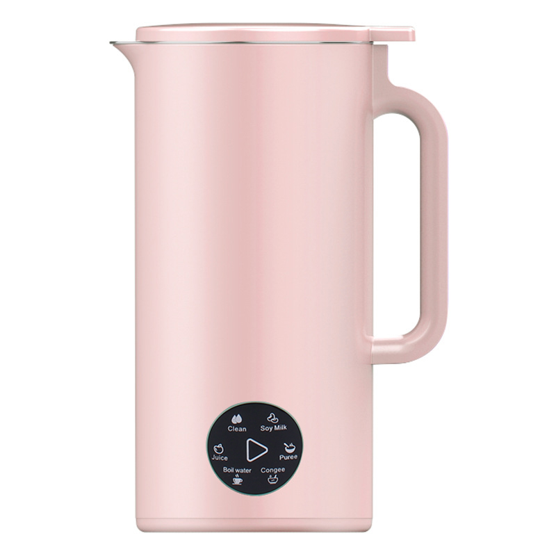 110V/220V Soymilk Maker Food Blender Electric Juicer Grain Grinder Soya Bean Milk Machine Filter-free Puree Mixer Congee Cooker: Pink / EU