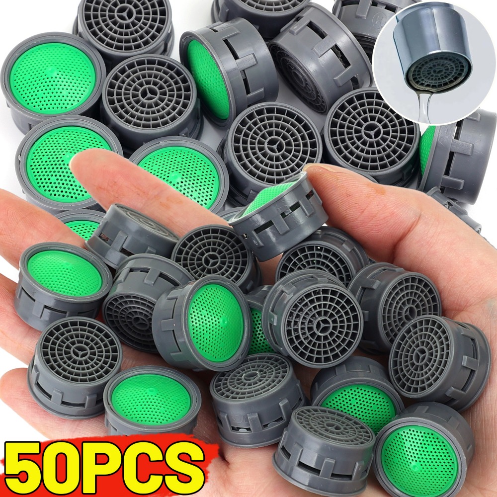 Aireador de grifo, boquilla de repuesto de inserción de plástico, filtro, limitador de flujo, antisalpicaduras, accesorios para lavabo, 50/5 Uds.