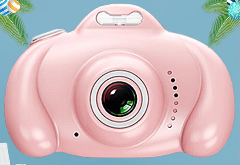 Minicamera kinderspeelgoed  hd 1600w pixels digitale camera projectie video dubbele camera's grappige babyjongens meisjes kinderen: Roze zonder kaart