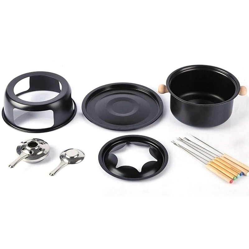 Chocolate Fondue Maker Set Multifunction Carbon Steel Ice Cream Chocolate Cheese Pot Melting Pot Fondue Set