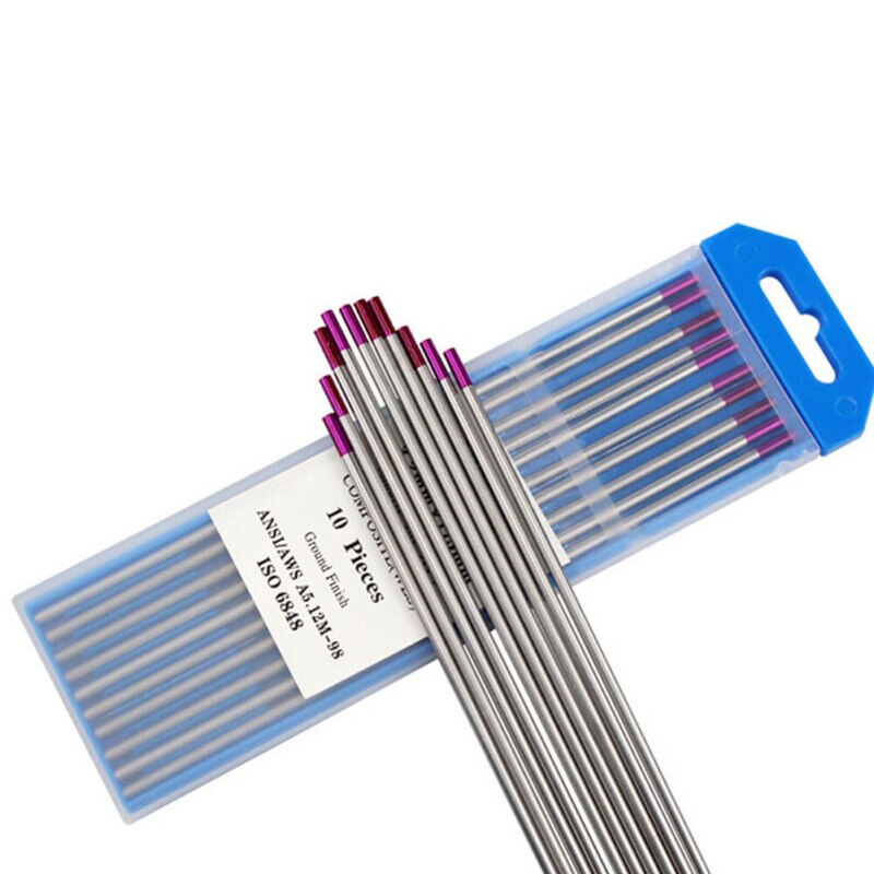 10PCS Composite Welding TIG Tungsten Electrode WES Purple Tip 1.0-4.0mm*175mm For Welding Of Carbon Steel Stainless Steel