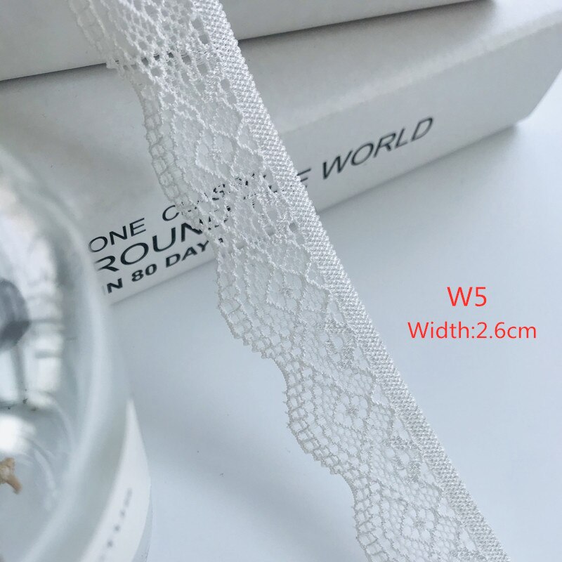 Wit Geborduurde Kant Trim Linten Stof Bruiloft Diy Kleding/Cadeaupapier: 1M / W5