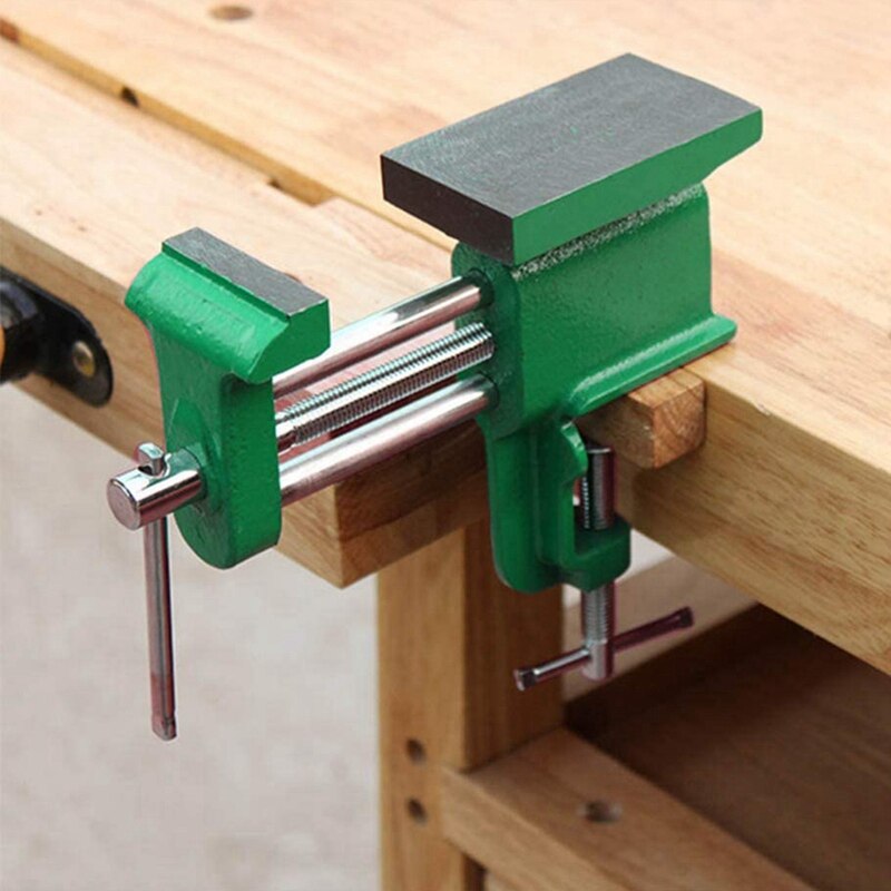 Städbänk skruvstäd, funktionell träbearbetning tung bordsskruv, bordsstäd klämma, diy fixtur klämma, käftöppning 2.75 tum