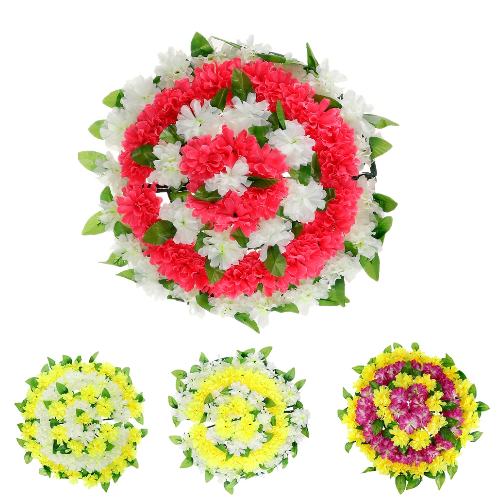 Artificial Wreath Chrysanthemum Funeral Headstone Cemetery Arrangements Memorial Grave Flower