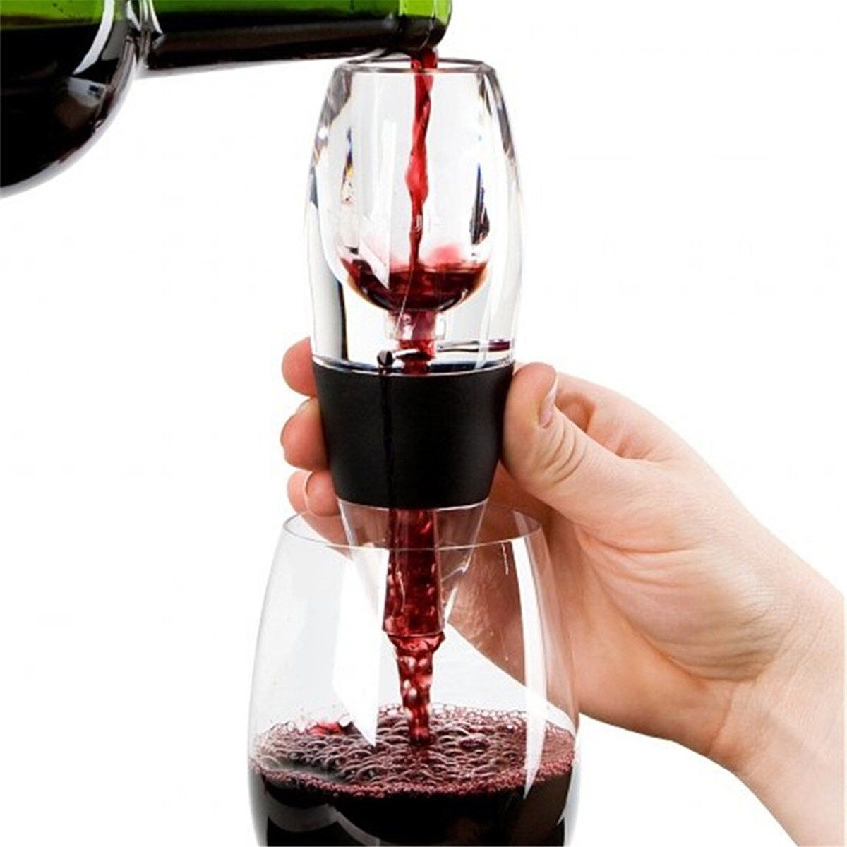 Wijn Beluchter Decanter Filter + Rode Witte Wijn Flavour Enhancer En Stand Premium Rode Wijn Beluchter Filter Decanter Set