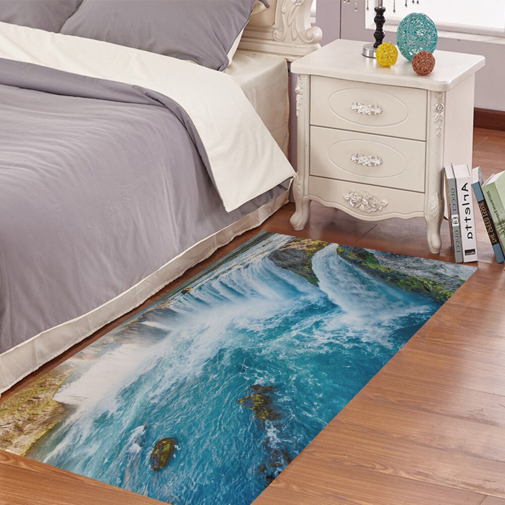 Wodospad naklejki podłogowe 3D wymienny wodoodporne antypoślizgowe fresk naklejka naklejki ścienne łazienka salon sypialnia wystrój domu 60x120 cm