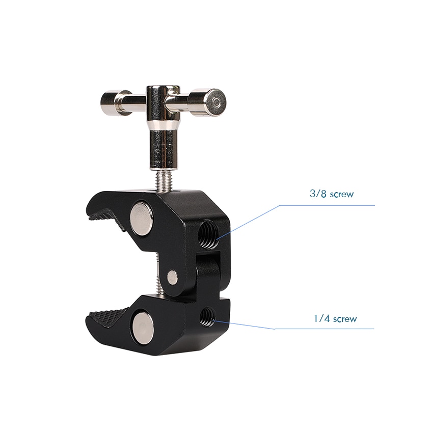 Metal Super Clamp with 1/4&quot; and 3/8&quot;Thread Camera Clamp Mount Crab Clamp for Cameras, Lights, Umbrellas, Hooks, Shelves