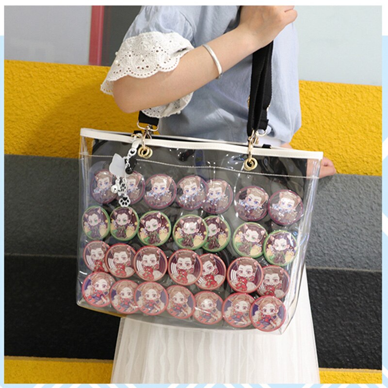 Double Sided Itabag Transparent Jelly Bags For Women Girls Clear PVC ita bag shoulder Itabag handbag Large capacity H211
