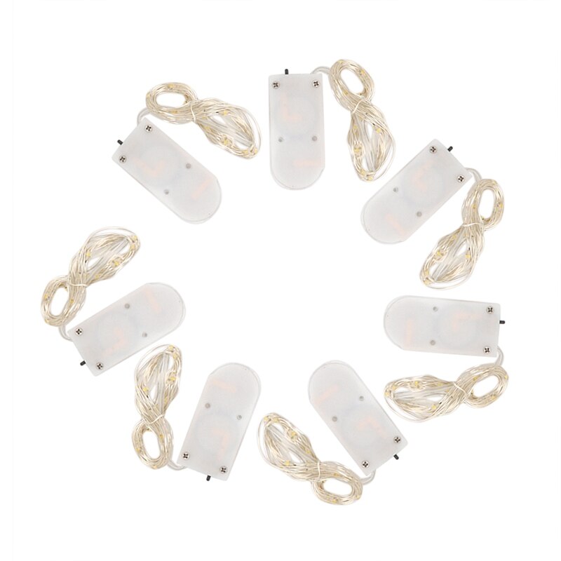Mini lampe féerique à 20 Led de 7 pieds (environ 2M), alimentée par batterie, boîte de couleur de gâteau, fleur, étoile, fil d&#39;argent