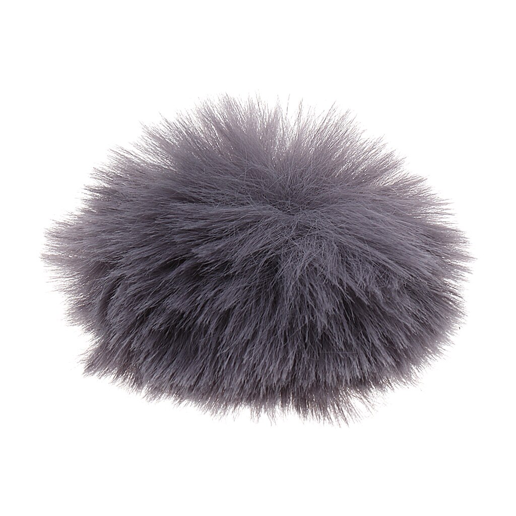 Fur Microphone Windscreen Windshield Muff Reduce Wind Noise Mic Cover: silver gray