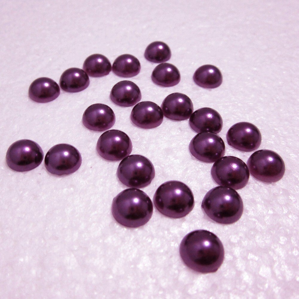 100pcs 8mm Half plastic Pearl Bead Flat Back Scrapbook Flatback Beads DIY wedding decoration B02: B025