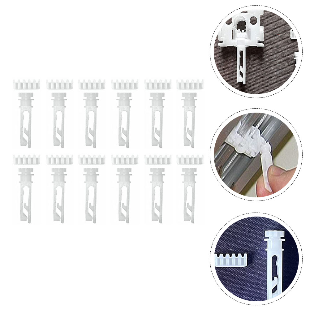 12 Pcs Plastic Curtain Pulley Accessories Replacement Pulley Kit For Home Decor Vertical Blinds Repair Parts Household Slats: Default Title