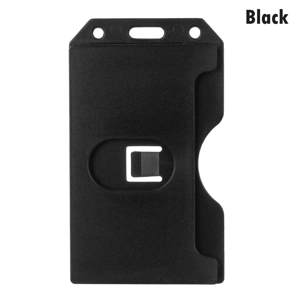 Portable Practical Durable Multi-use Hard Plastic Badge Work ID Card Holder Protector Cover Case Double Sided ID Card Box Supply: black1