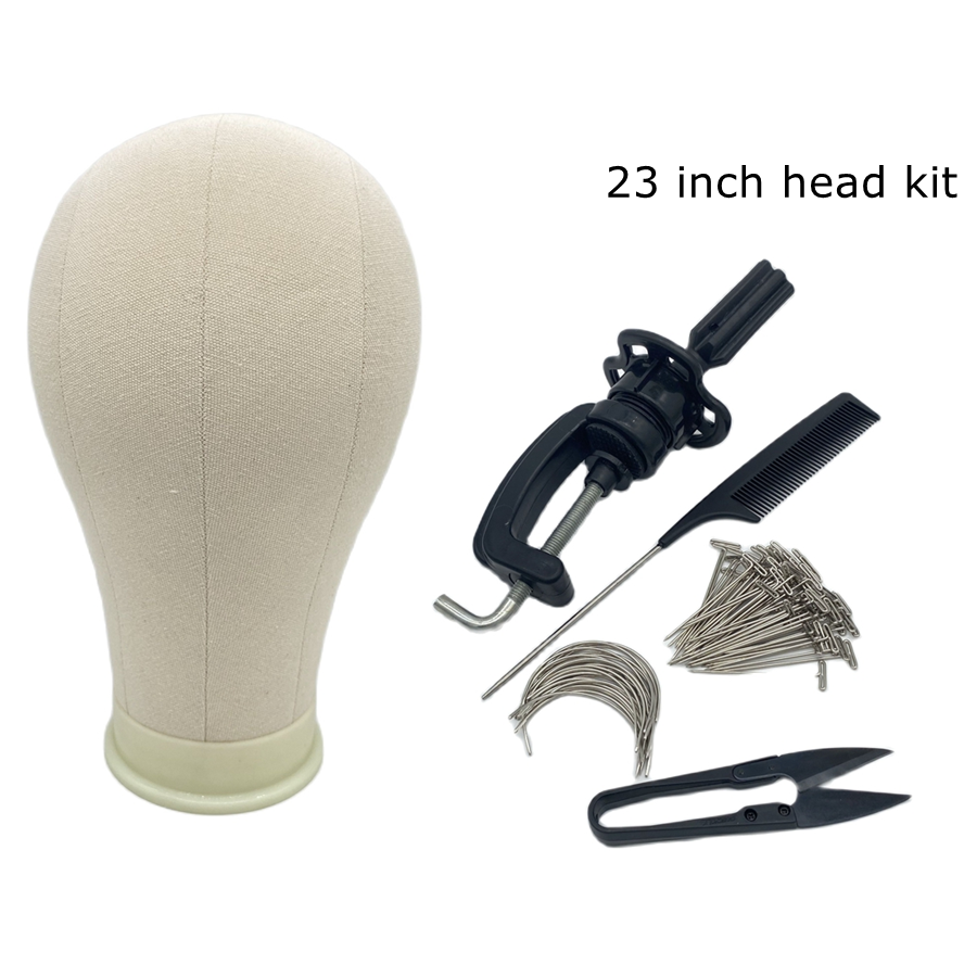 Canvas Block Head Kit Training Mannequin wig Head Display Styling Mannequin Manikin Head Wig Stand wig head Stand: Stone