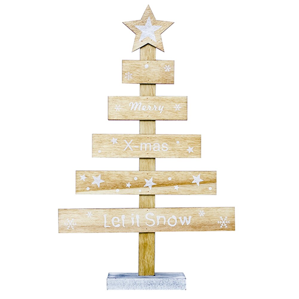 Mesa de escritorio de Merry Christmas árbol de madera con árbol decoración navideña, adornos colgantes, decoración navideña, de decoración para el hogar de Año: YE