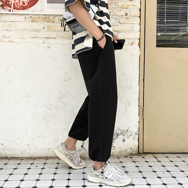 Spodnie dresowe męskie, solidne, robić kostek, ściągane sznurkiem, duże rozmiary, proste, uniwersalne, elastyczne, oddychające, męskie