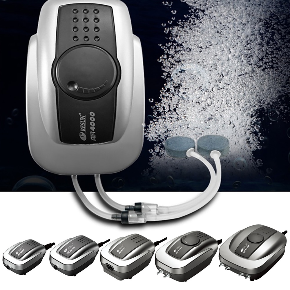 Leistungsstarke Ruhig Aquarium Sauerstoff Luftpumpe Kompressor Aquarium Teich Belüfter Aquarium Air Flow Maker Pumpe Aquarium Zubehör 220V