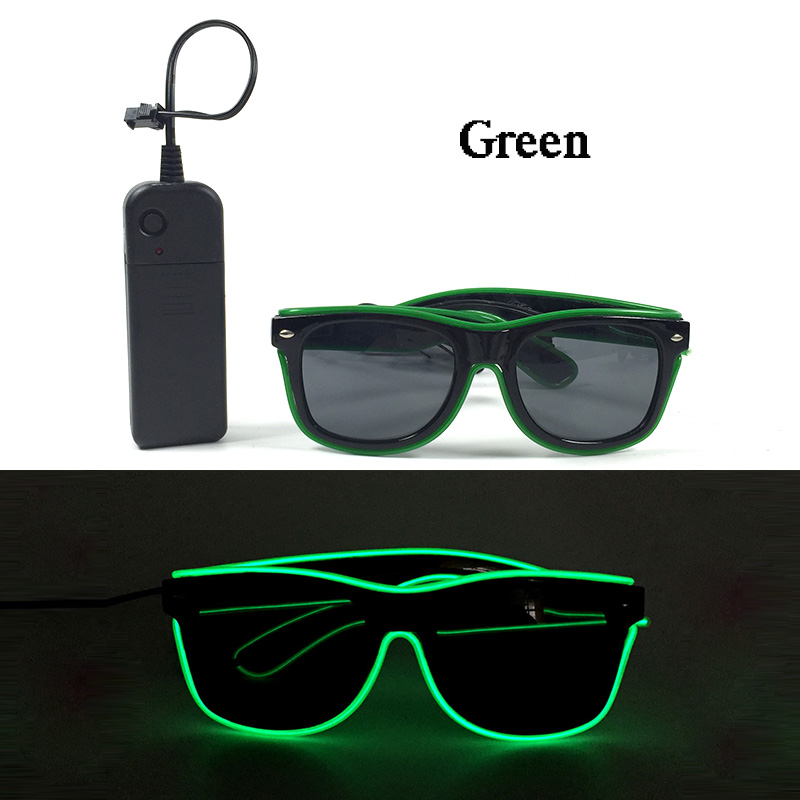 Neue 10 Farben leuchtende Dekor Kostüm Zubehör Neonlicht Sonnenbrille mit LED-Leucht brille leuchtet in dunkler Leistung: Tiefe Blau