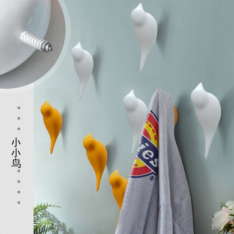 Crochets muraux en forme d'oiseau, décoration de la maison, support de rangement en résine grain de bois, porte de chambre après porte-manteau, porte-chapeau, 3d porte-manteaux