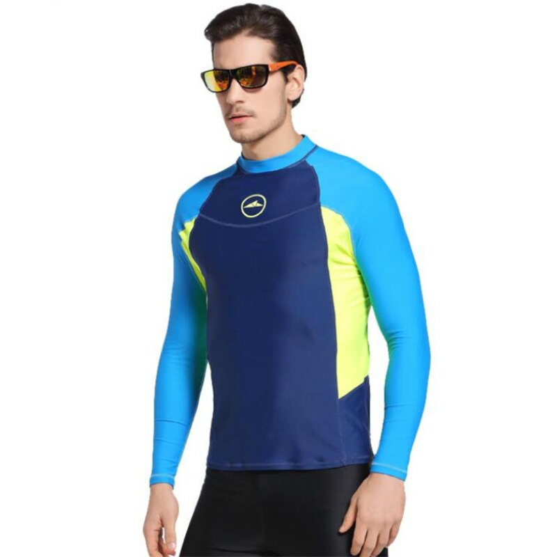 SBART Men Long Sleeve Anti UV Rashguard Surfing Diving Swim Shirt Snorkeling Tops Jellyfish Swim Clothing Bathing Beach Shirts