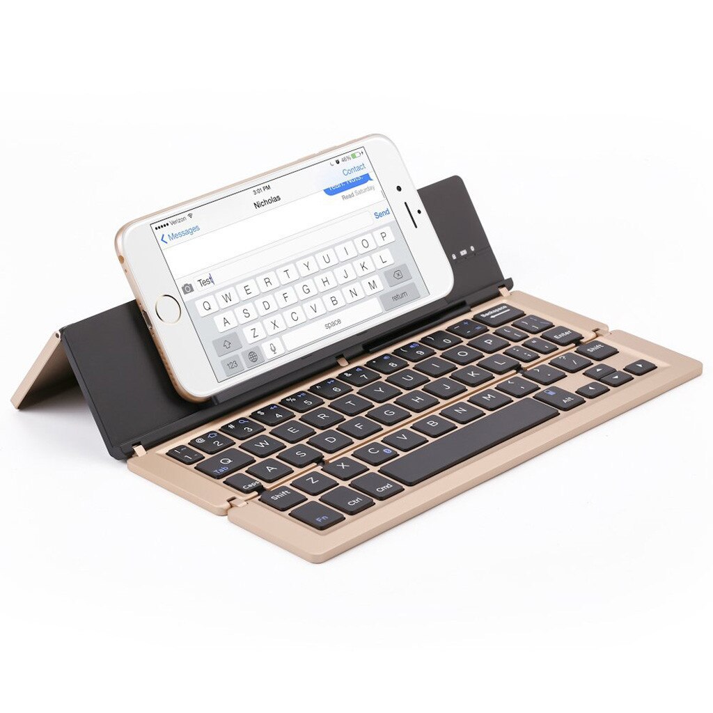 portable aluminum alloy folding keyboard foldable compatible mobile typing keyboard office keyboard: GD
