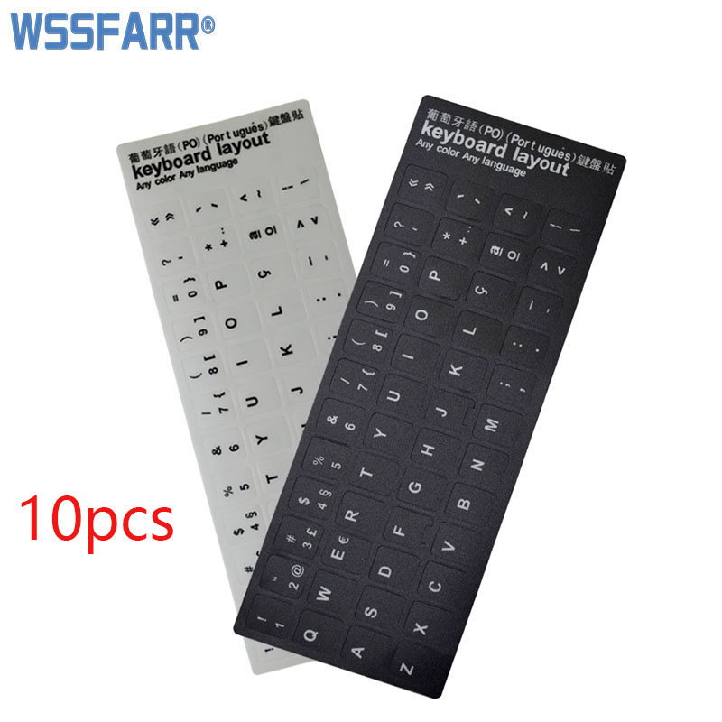 10pc/lot Eco-environment Plastic Portuguese Keyboard Stickers For Laptop/computer